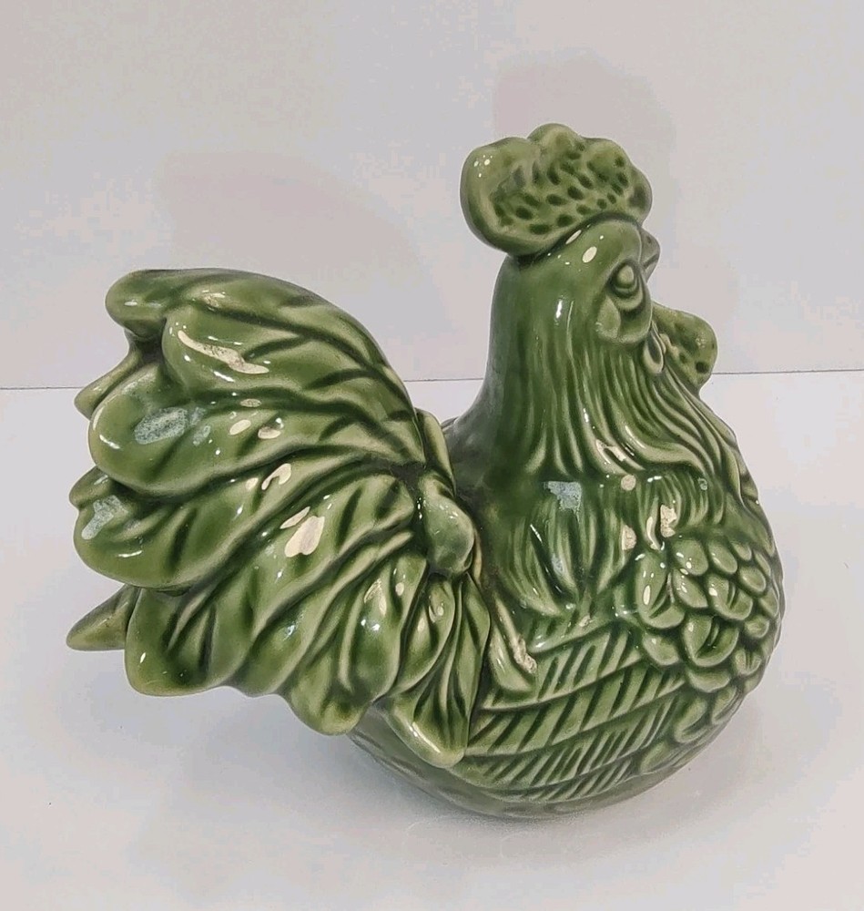Hand-Painted Cracker Barrel Chicken Scrubby Holder Rooster Farm Earthenware EUC