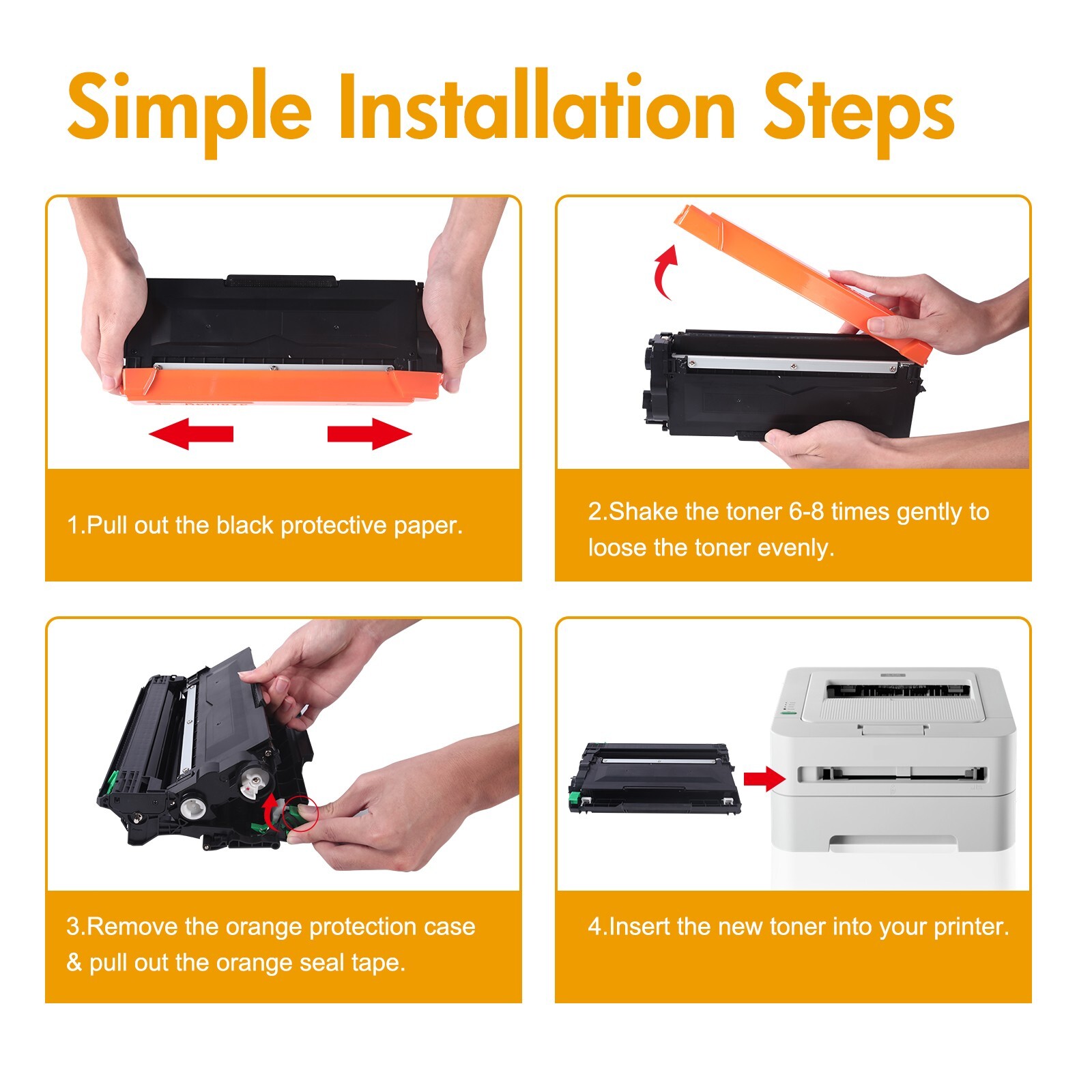 4 TN450 Toner Cartridge for Brother TN-450 TN420 MFC-7360N 7860DW HL-2270DW 2240