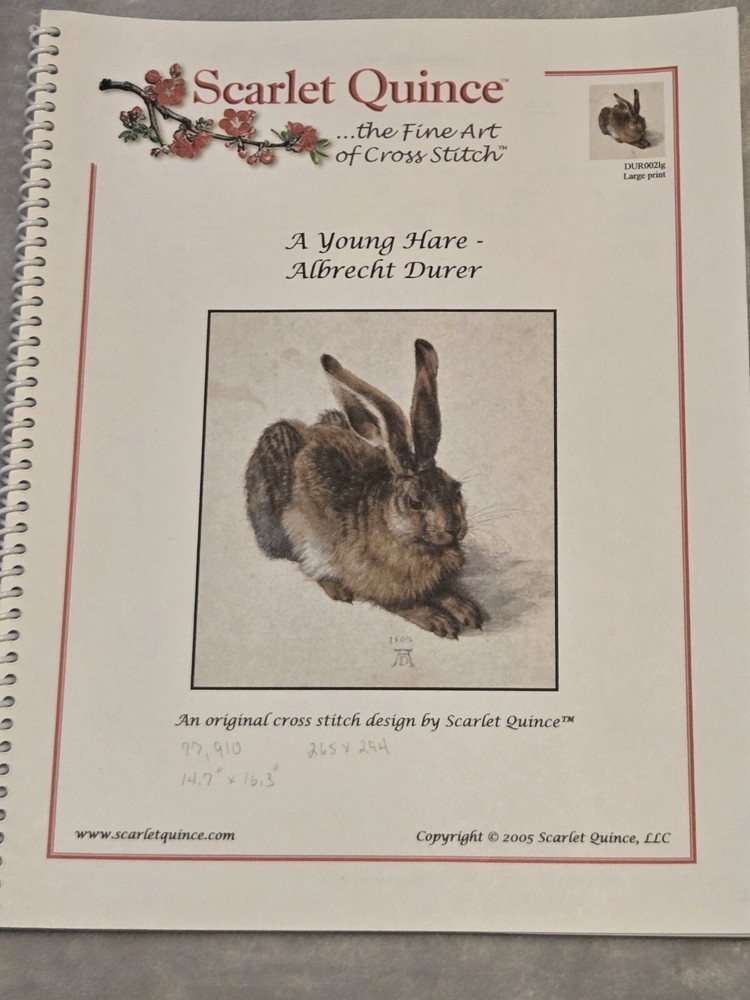 Scarlet Quince Cross Stitch Pattern A Young Hare