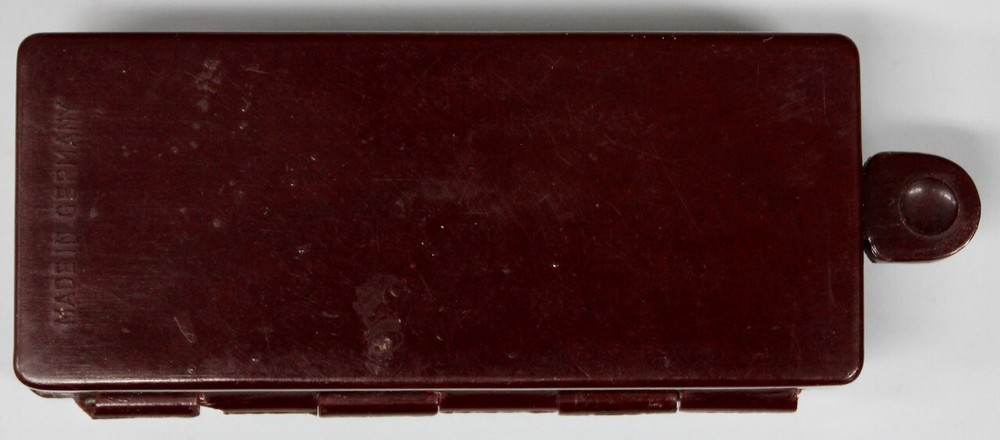 Original Vintage German Merascha Bakelite Pull Bar Razor Blade Sharpener