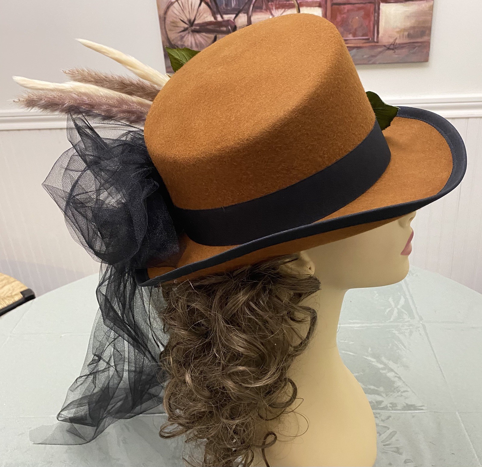 Ladies Victorian Top Hat Side Saddle Equestrian Riding Hat Reenactment Civil War