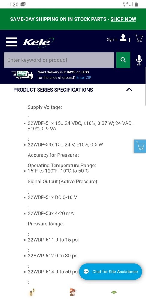 Belimo22WDP-515Differential Pressure Sensor Water