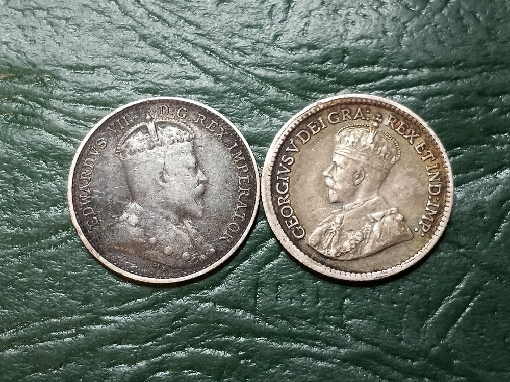 10 Higher Grade Assorted Canada 5 Cents - .925 Silver