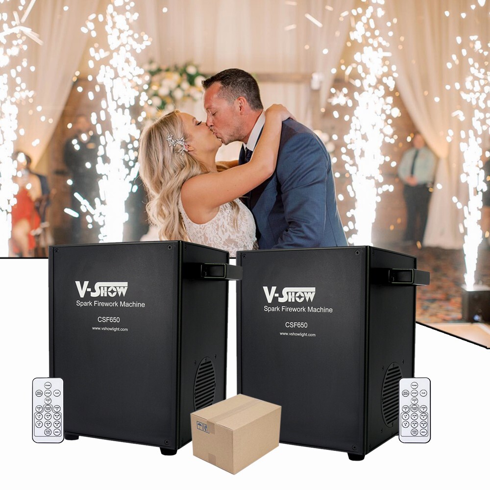 VShow 2PCS 650W Cold Spark Machine Stage Effect Firework Machine for Wedding