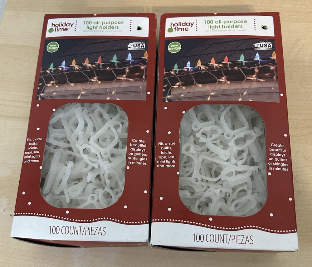2 Box Holiday Time 200 Total All-Purpose Light Holders