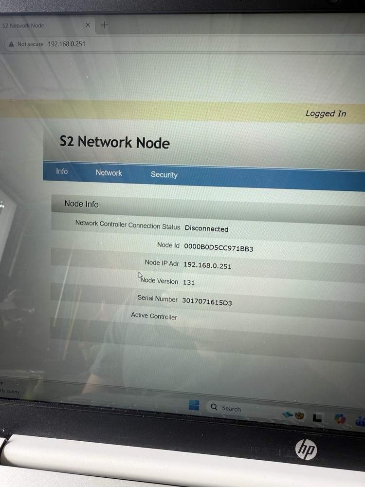 S2/Lenel Security M1-3200 Node Blade Node-V2 Rev. C33