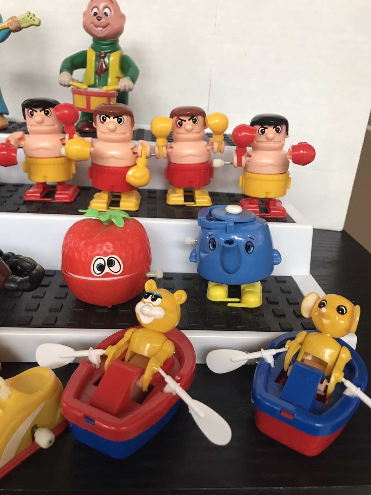 VINTAGE WIND UP TOYS HONG KONG LOT 19 BOXERS BOAT THEODORE SIMON PANDA CLOCK