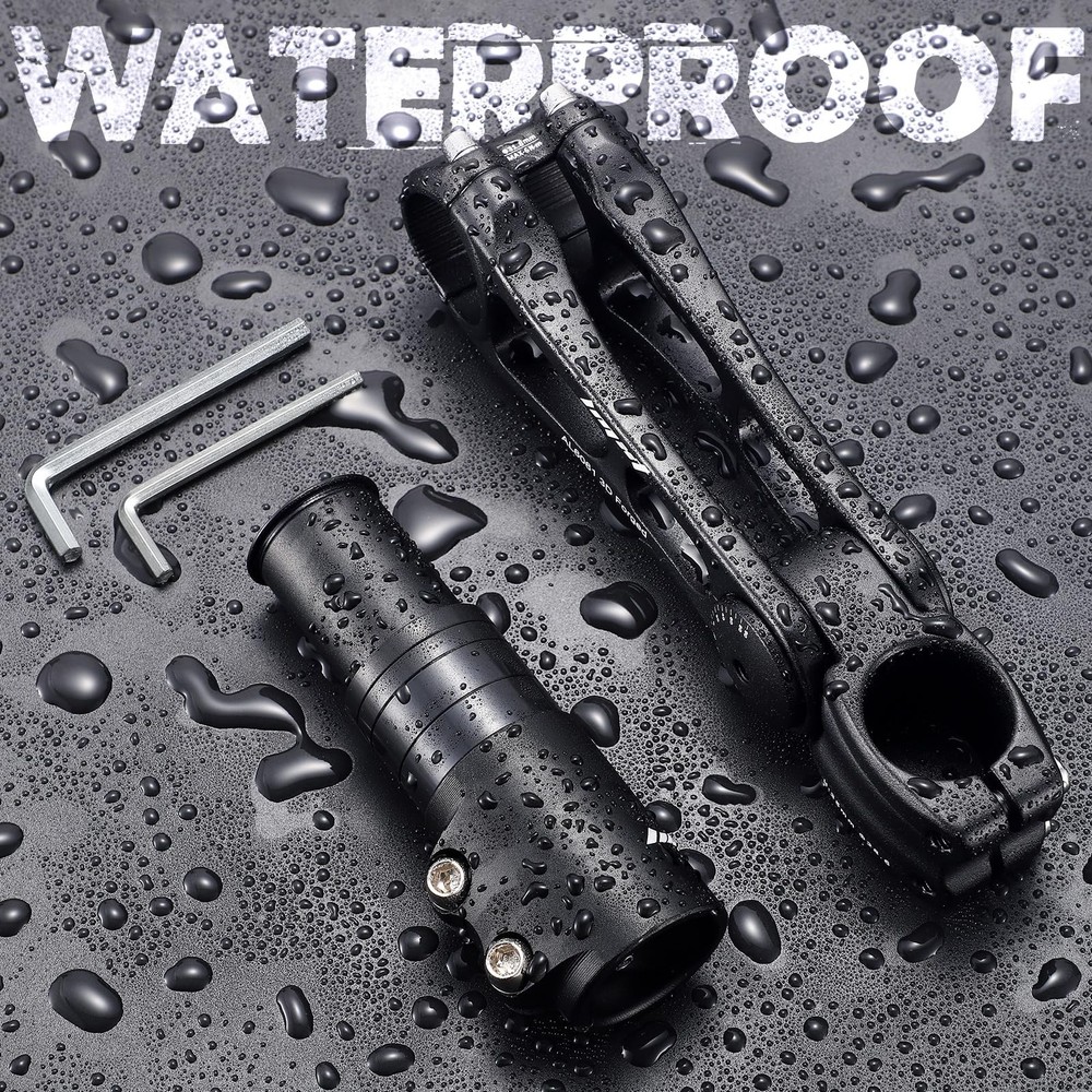 Bike Stem Riser & Adjustable MTB Bicycle Stem, Universal 31.8mm black Medium