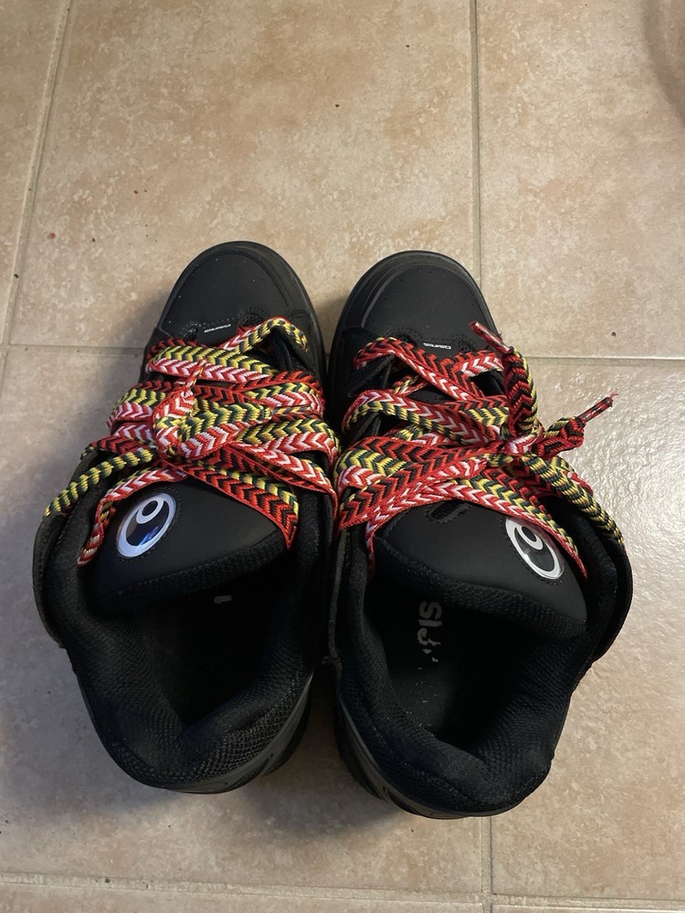 Osiris Black D3s with Multicolor Laces