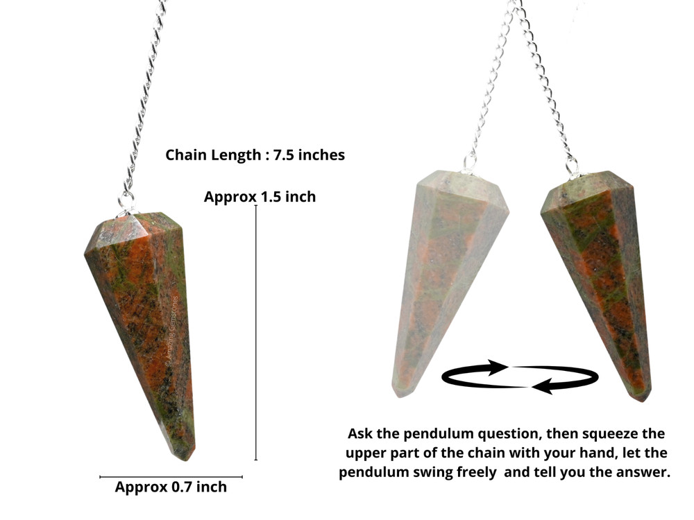 Unakite Dowsing Crystal Pendulum