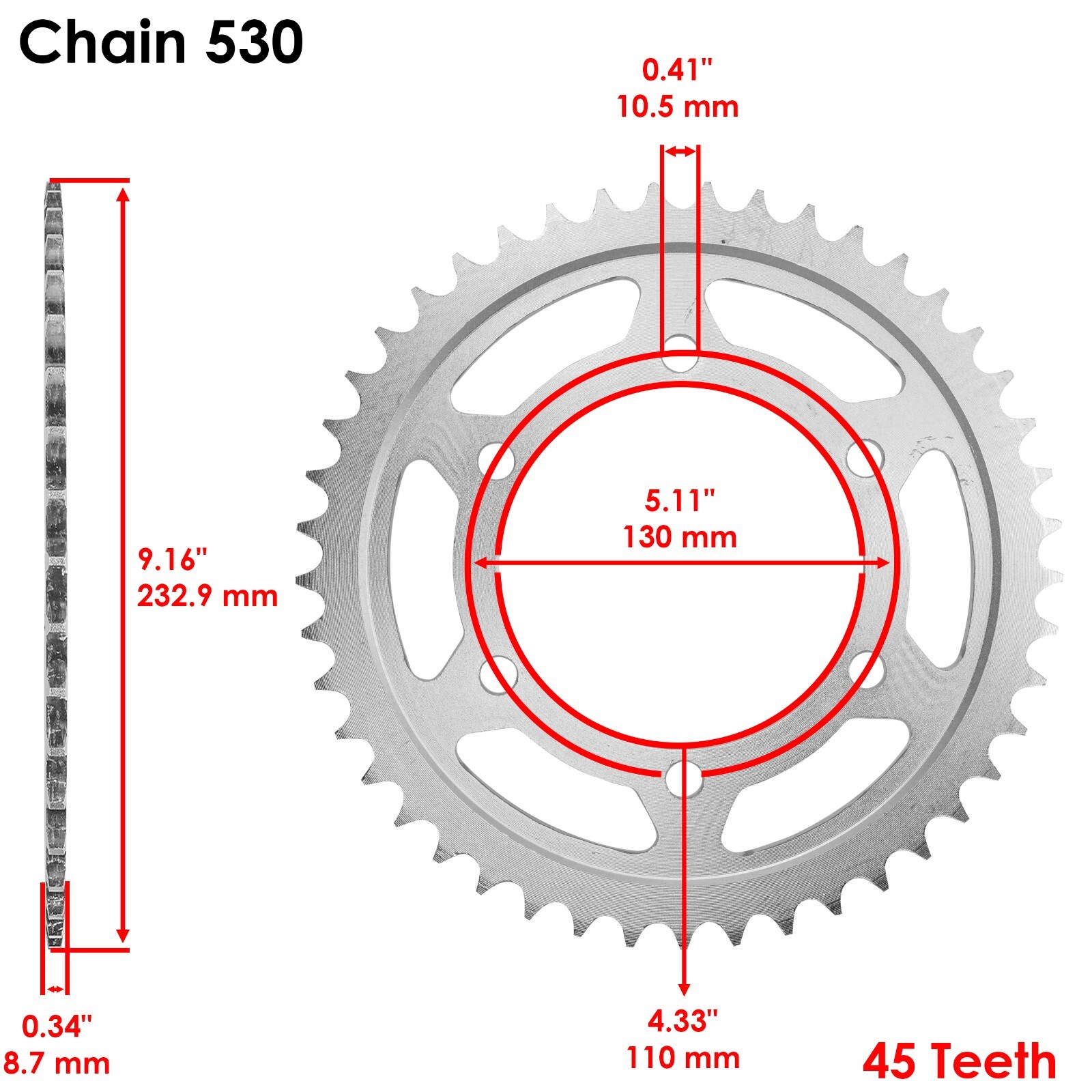 Gold O-Ring Drive Chain & Sprocket Kit for Yamaha R6 YZF-R6 2006-2016