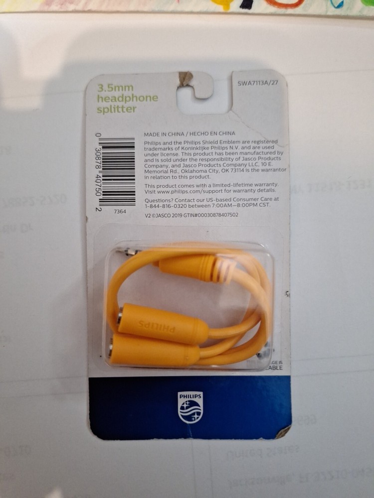 Philips 3.5mm Headphone Splitter Orange