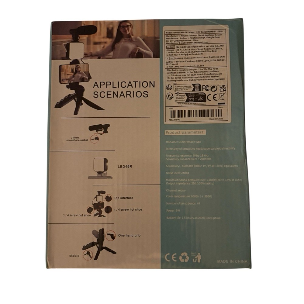 KD-49 Video Making Kit – Complete Vlogging Setup with Tripod, LED Light