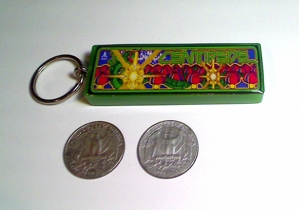 Centipede Arcade Marquee Coin Door accessory Keychain