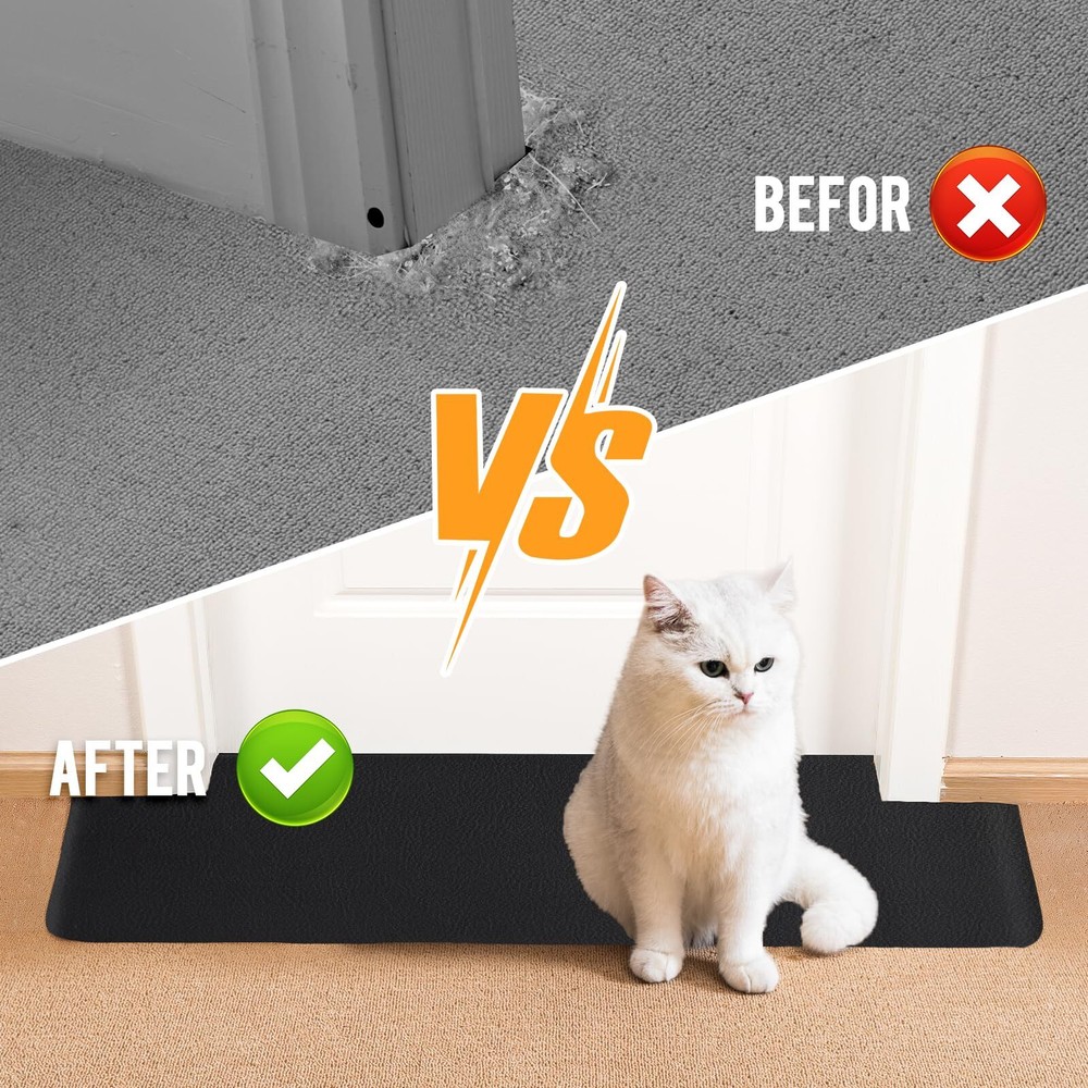 Carpet Protector for Pets -3.6FT 3PCS Black Round Corner Plastic Carpet Prote...