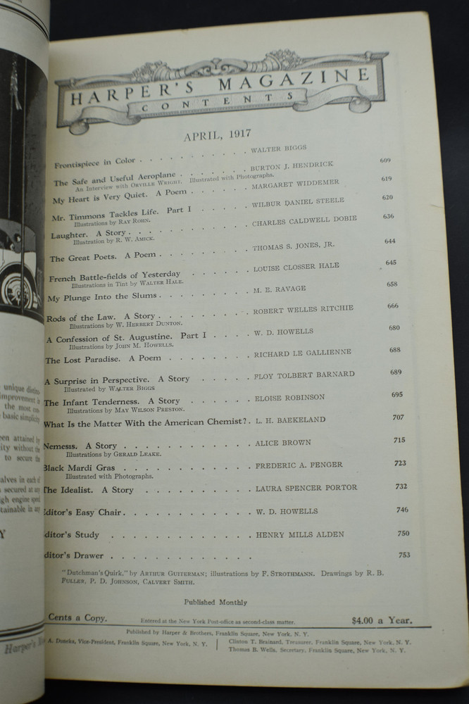 1917 Harpers *Orville Wright Interview on Airplanes*Immigrants*