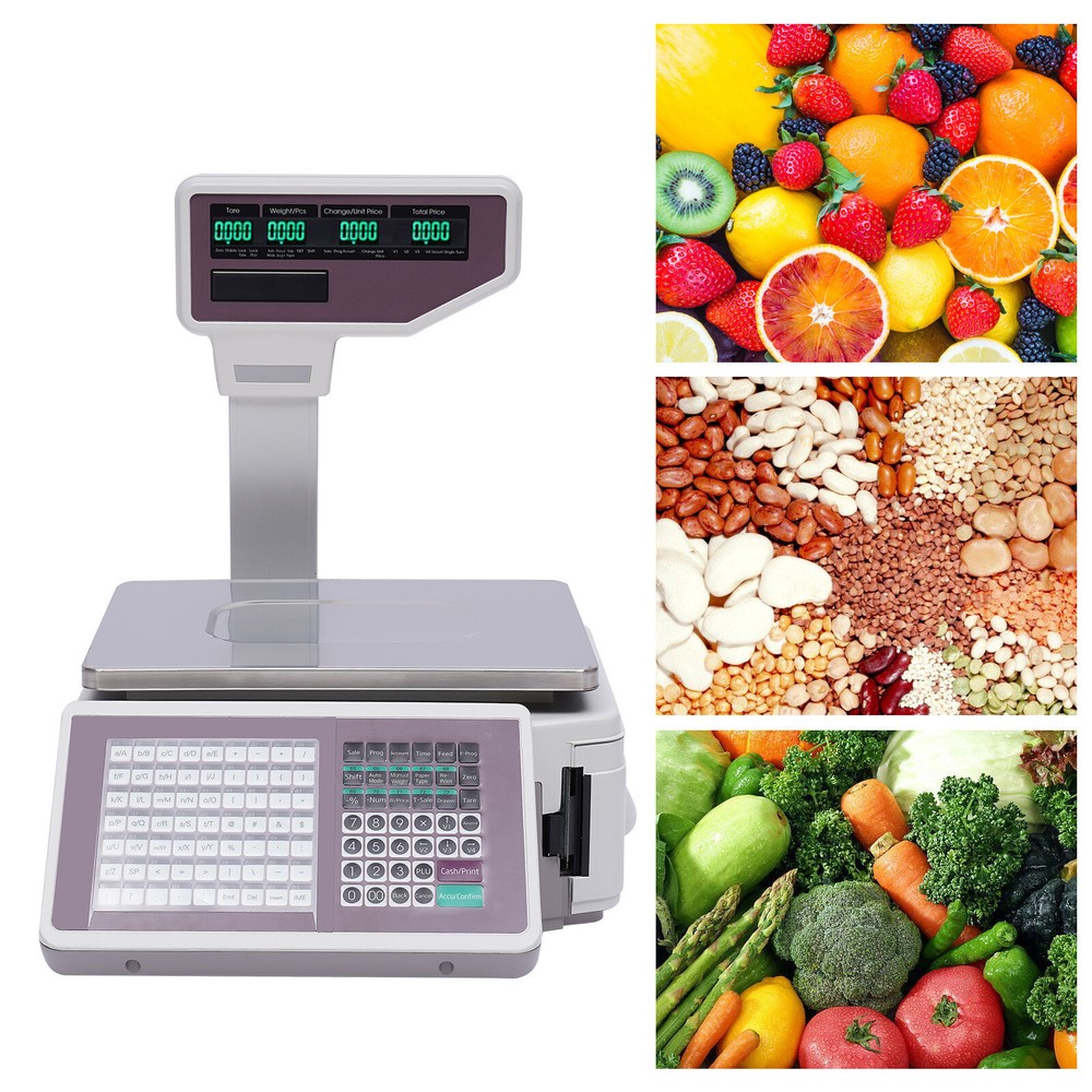 Electronic Weight Scale With Thermal Label Printer Digital Price Computing Scale