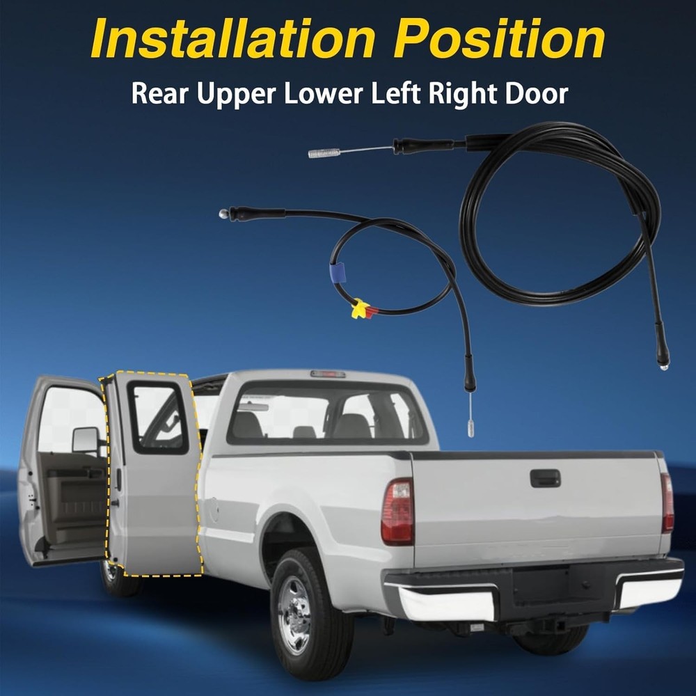 Rear Left & Right Extended Cab Door Latch Release Cable Compatible with Ford...