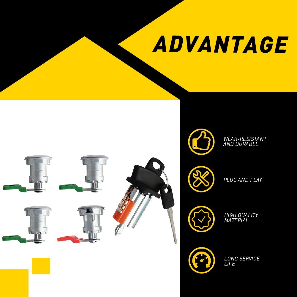 For Ford Econoline Van E150 E250 E350 Ignition & Door Lock Cylinder KEYED ALIKE
