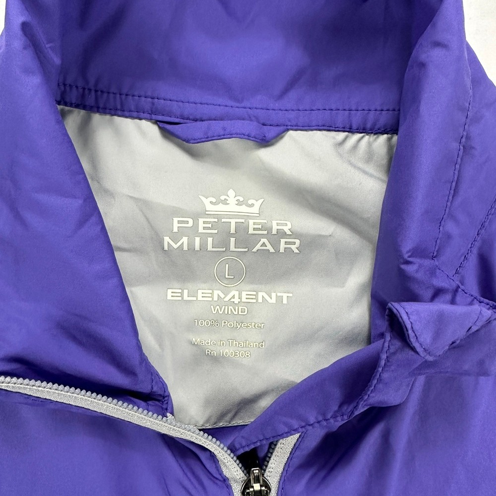 Peter Millar Element Wind Pullover Jacket Purple Golf Windbreaker Size L