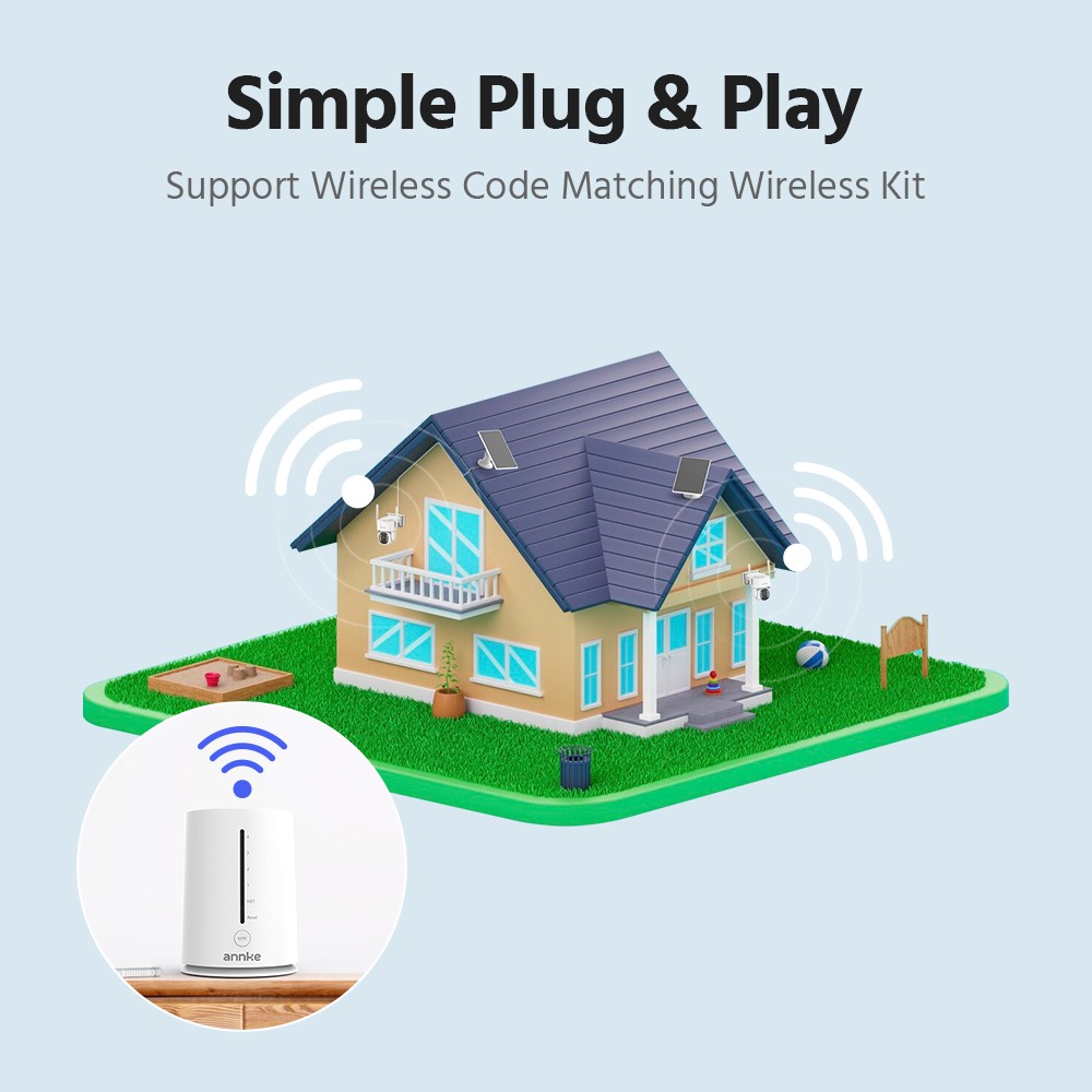 ANNKE 4MP Wireless Solar Battery Powered Security Camera System PT Color Night