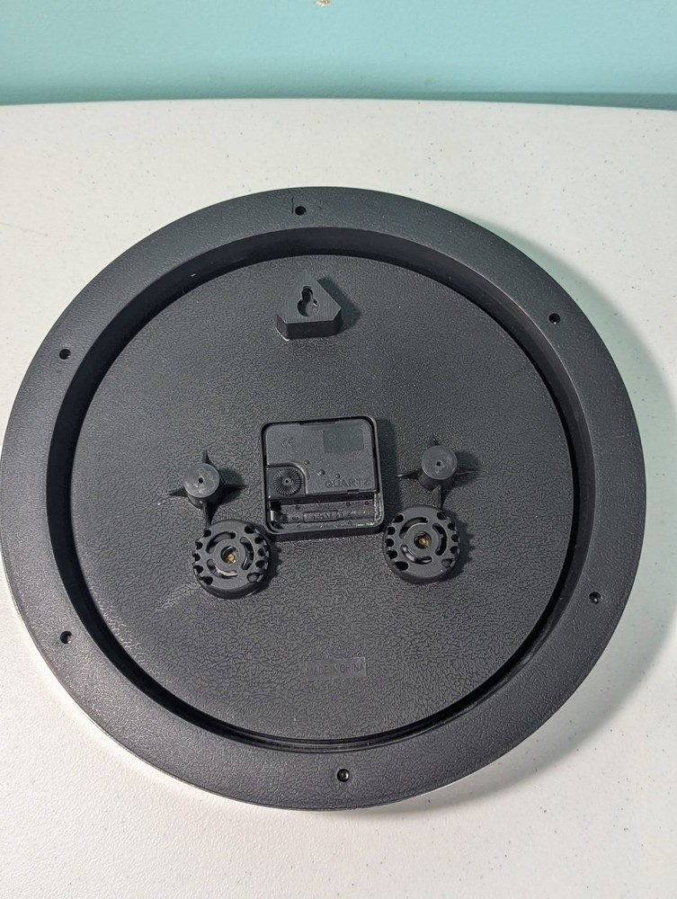 Sky Timer Black & Gray Hanging Wall Clock 13" Round Tested Working