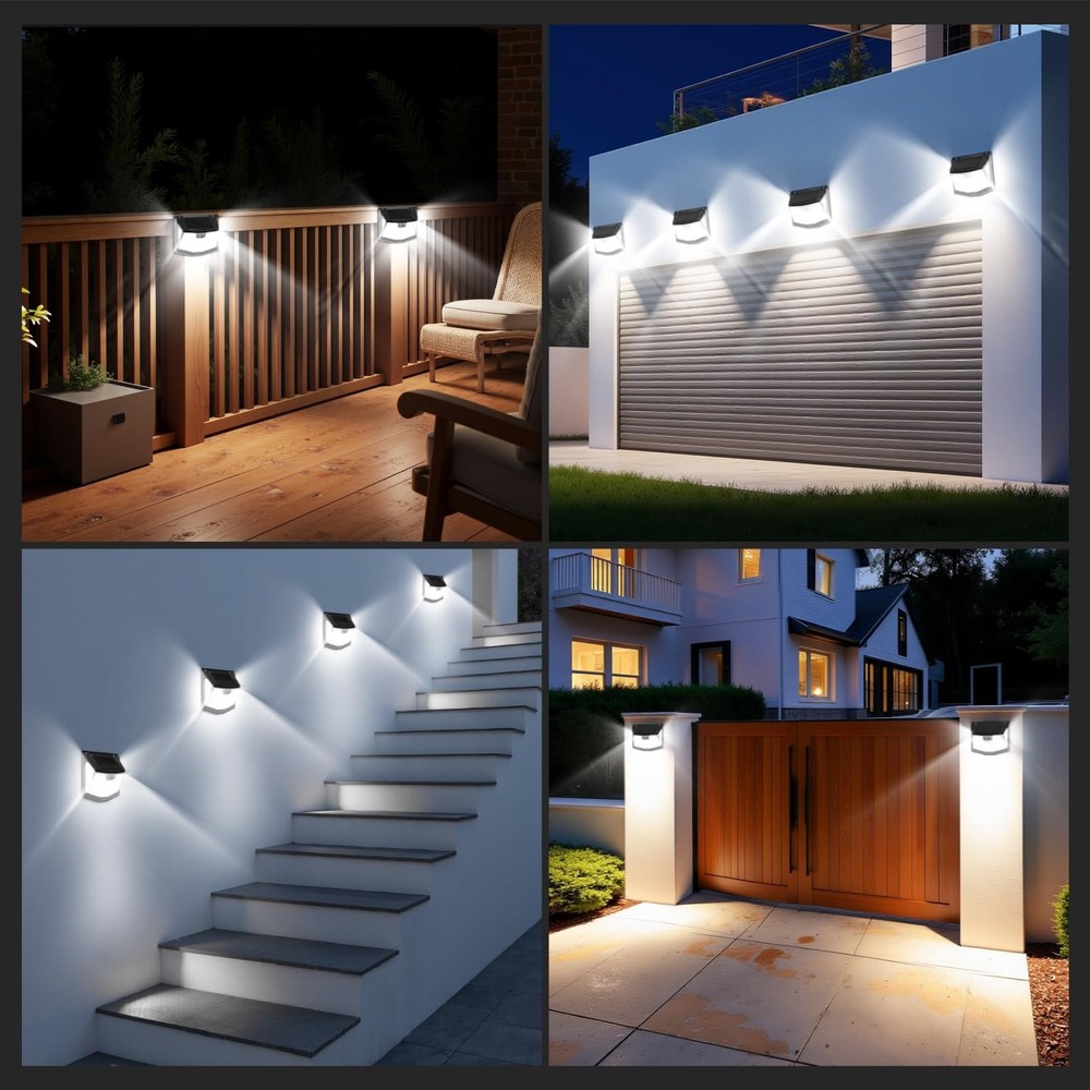TECKNET 248 LED Outdoor Solar Lights & Motion Sensor 4 Pack, 300° Angle & 3