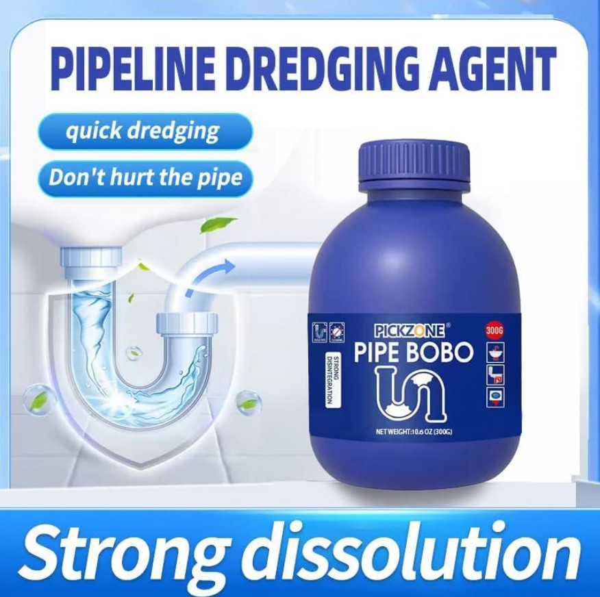 Pipe Bobo Drain Cleaner, Strength Drain Cleaner Powerful Pipe Dredging, 10 Fl Oz