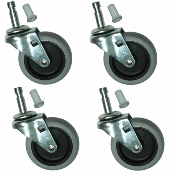 Rubbermaid 3421-L6 Caster Set for Utility Cart 3421, 9T65. Set of Four 3" Wheels