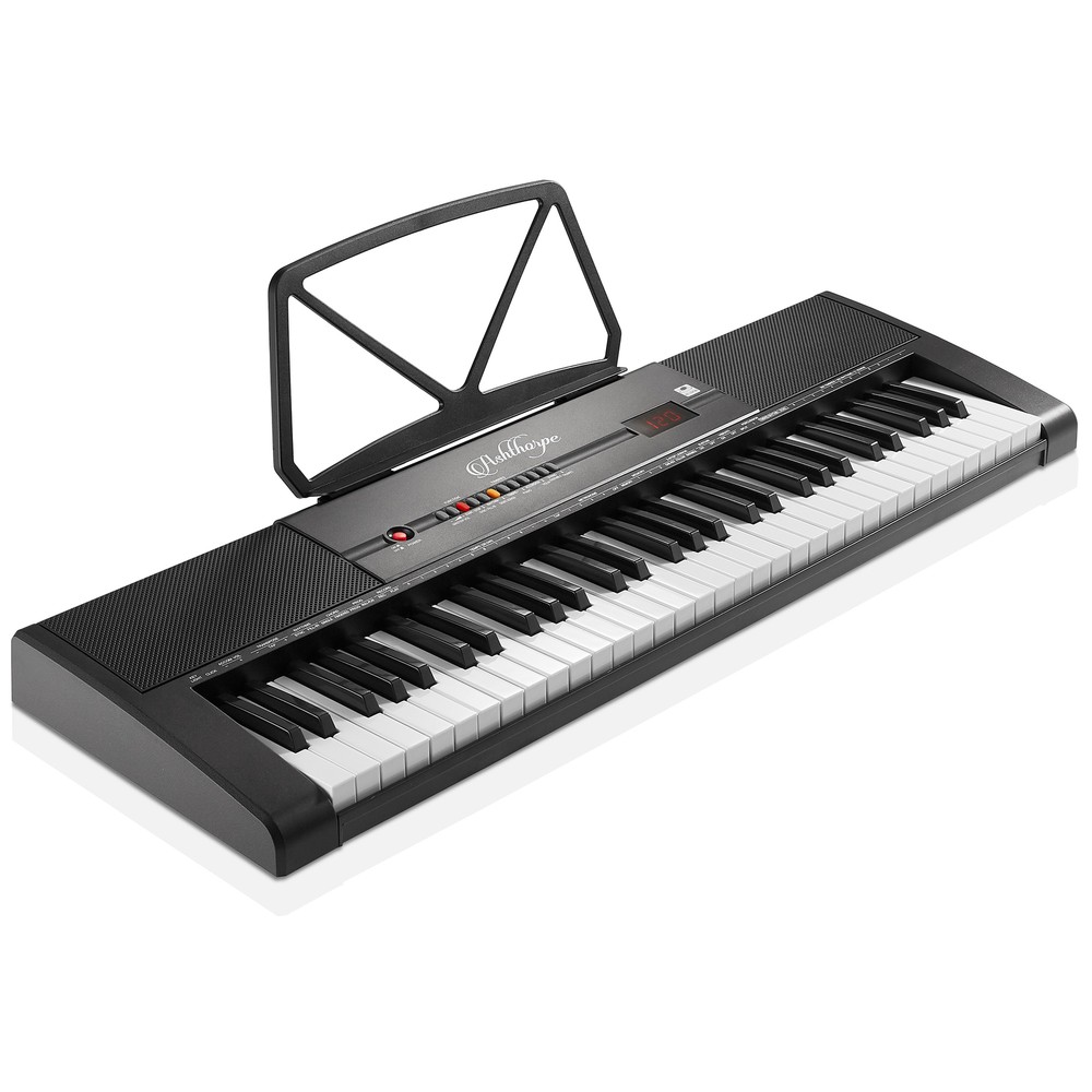 61-Key Digital Electronic Keyboard with Light Up Keys, Stand and Stool