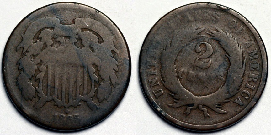 1865  Two  Cent Piece