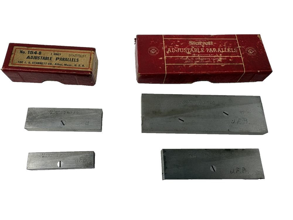 Vintage Starrett Adjustable Parallels 154-A B C D Machinist Tool Parallel