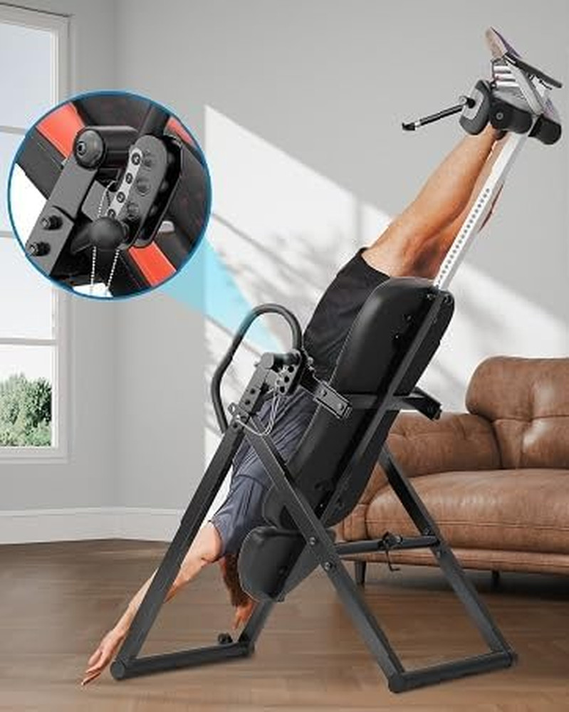 YOLEO Inversion Table for Back Pain 2026 Foldable Inversion Table W/Removable Lu
