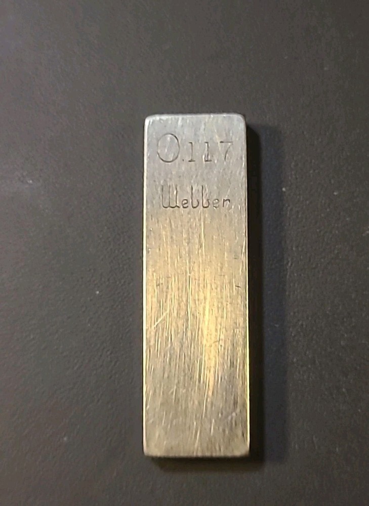 0.117 Webber Starrett Rectangular Steel Gage Gauge Block.