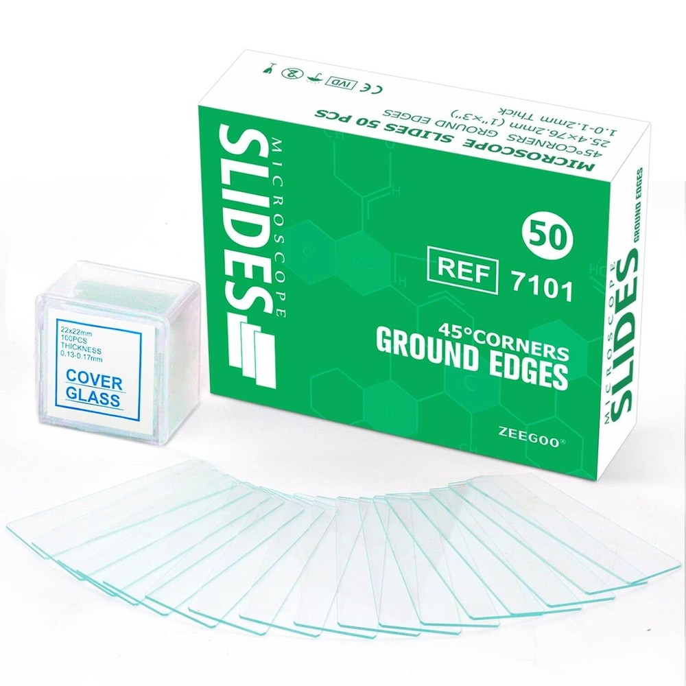 Microscope Slides, Ultra-Clear Blank Microscope Slides and Covers - 50 Slides, 1