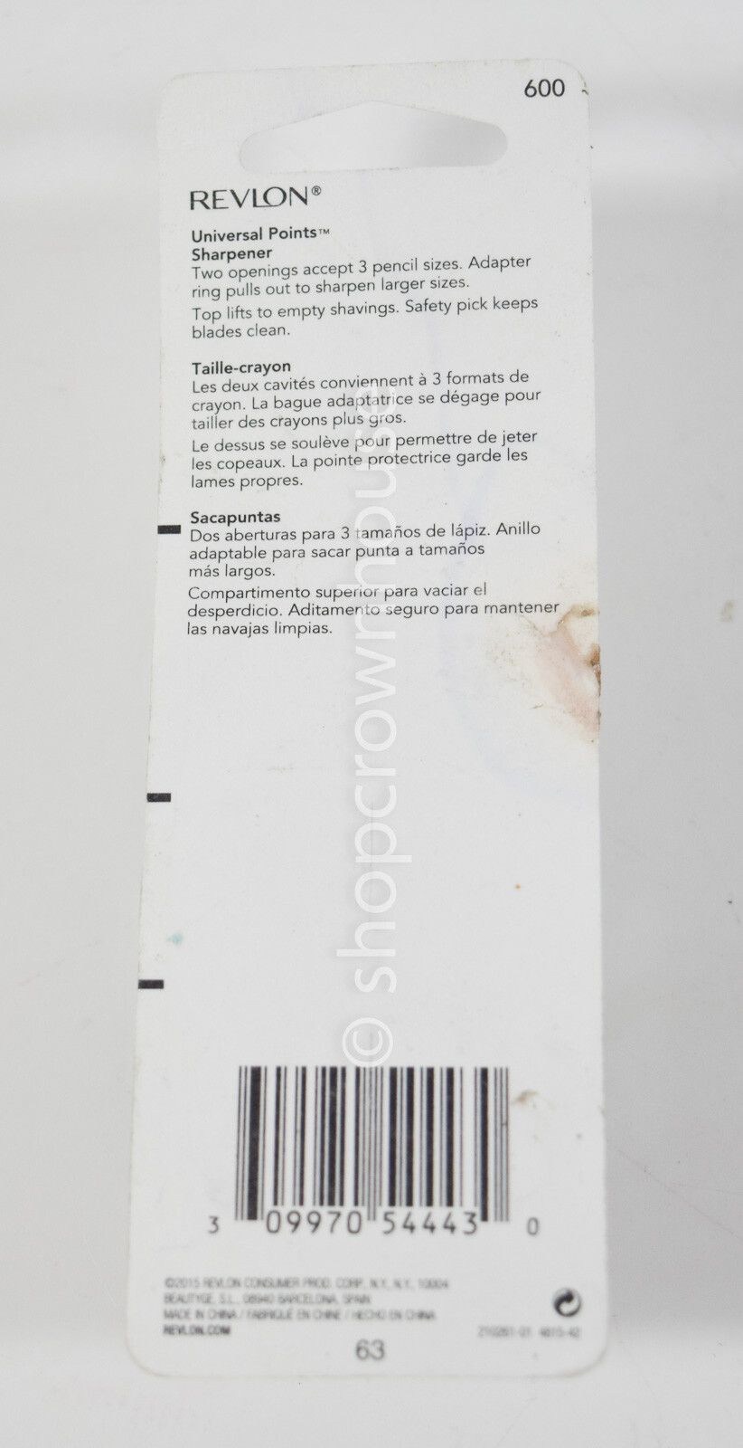 Revlon Universal Points Sharpener for Wood & Plastic Eyeliner/Lipliner Pencils