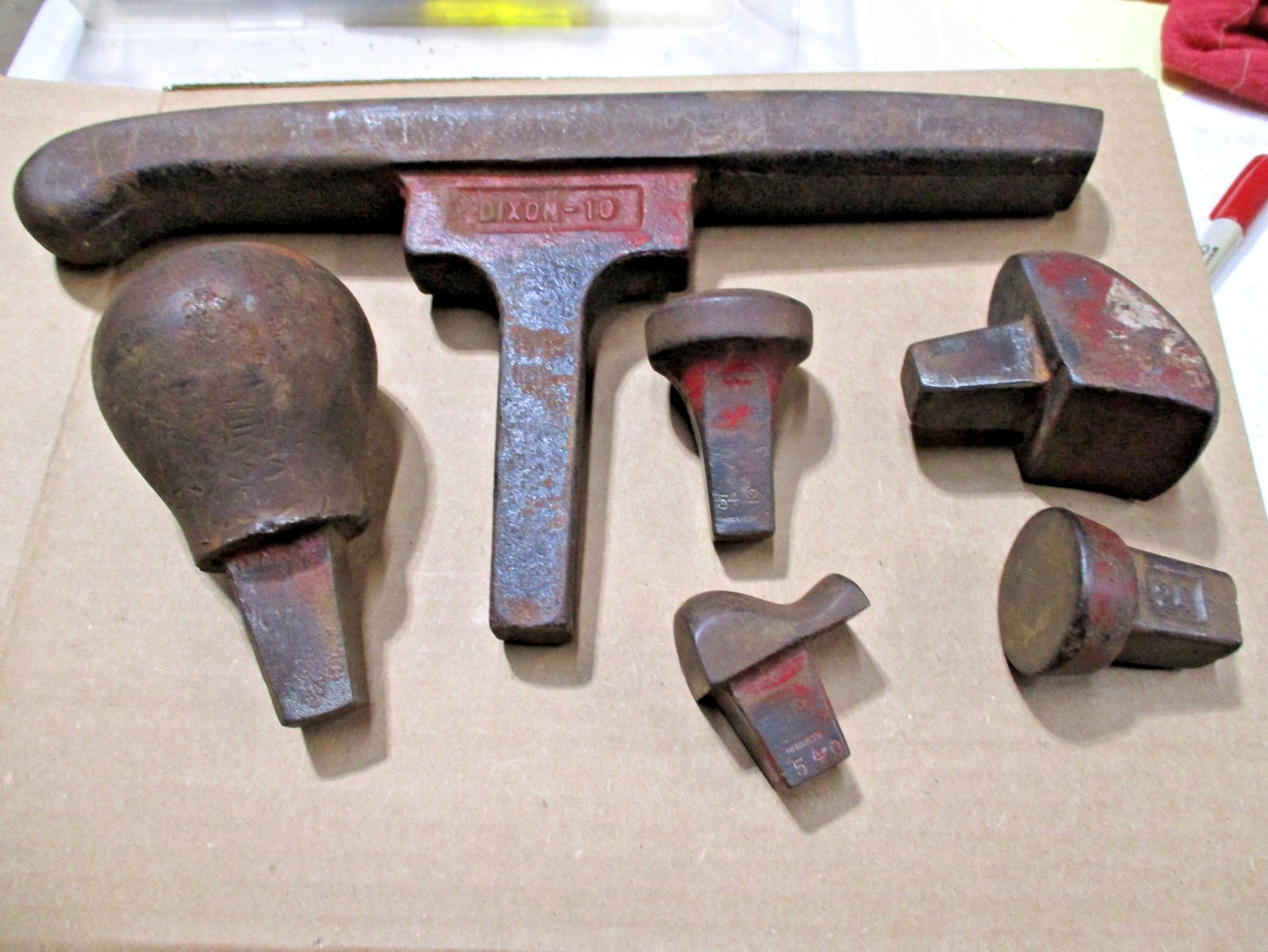 Vintage DIXON-10 Forming Stake And 5 Other  Blacksmith Silversmith  Anvil Hardys