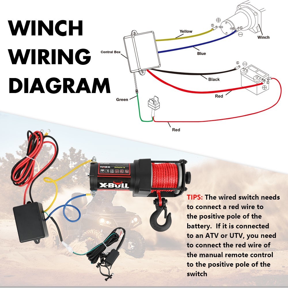 X-BULL Electric Winch 12V 3000LBS 4500LBS 6000LBS Wireless Remote ATV UTV 4WD