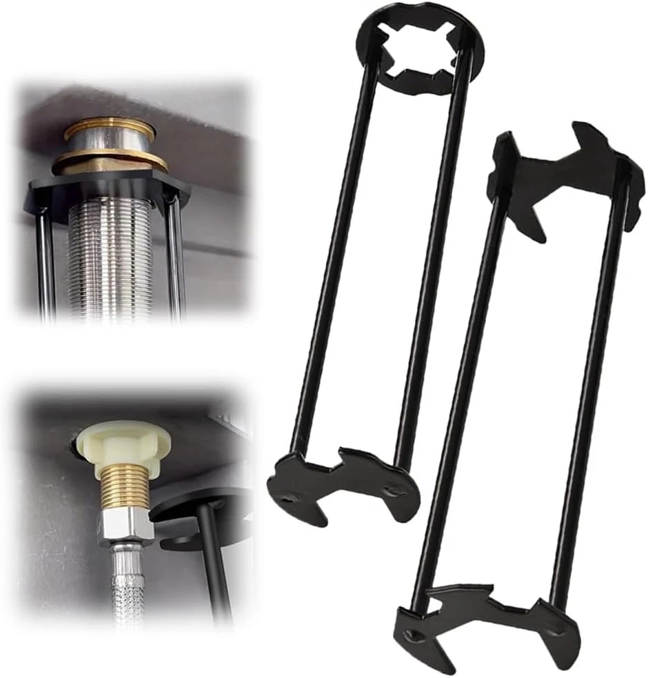 2pcs Basin Wrench Multifunctional Sink Wrench 7 Sizes Faucet Tool Four-jaw He-A+