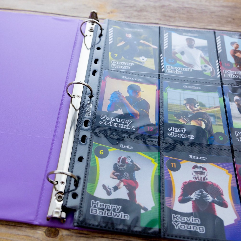 BAZIC Side Loading 9-Pockets Double Sided Trading Card Holders (5/Pack), 24-pack
