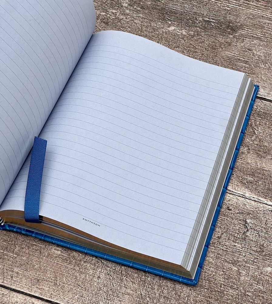 Smythson Medium Blue Mara Soho Notebook