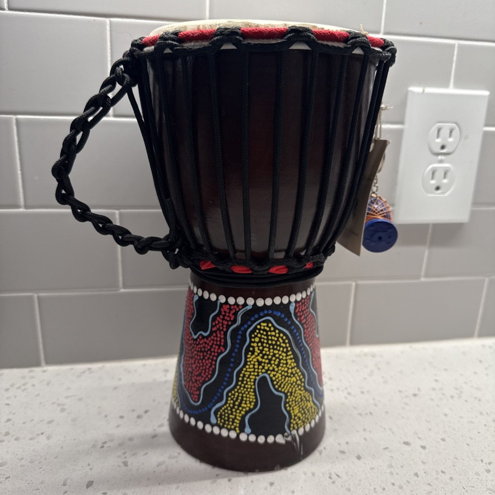 Djembe Drum – African Bongo Congo Style Drum – 12" High Solid 12" High Painted