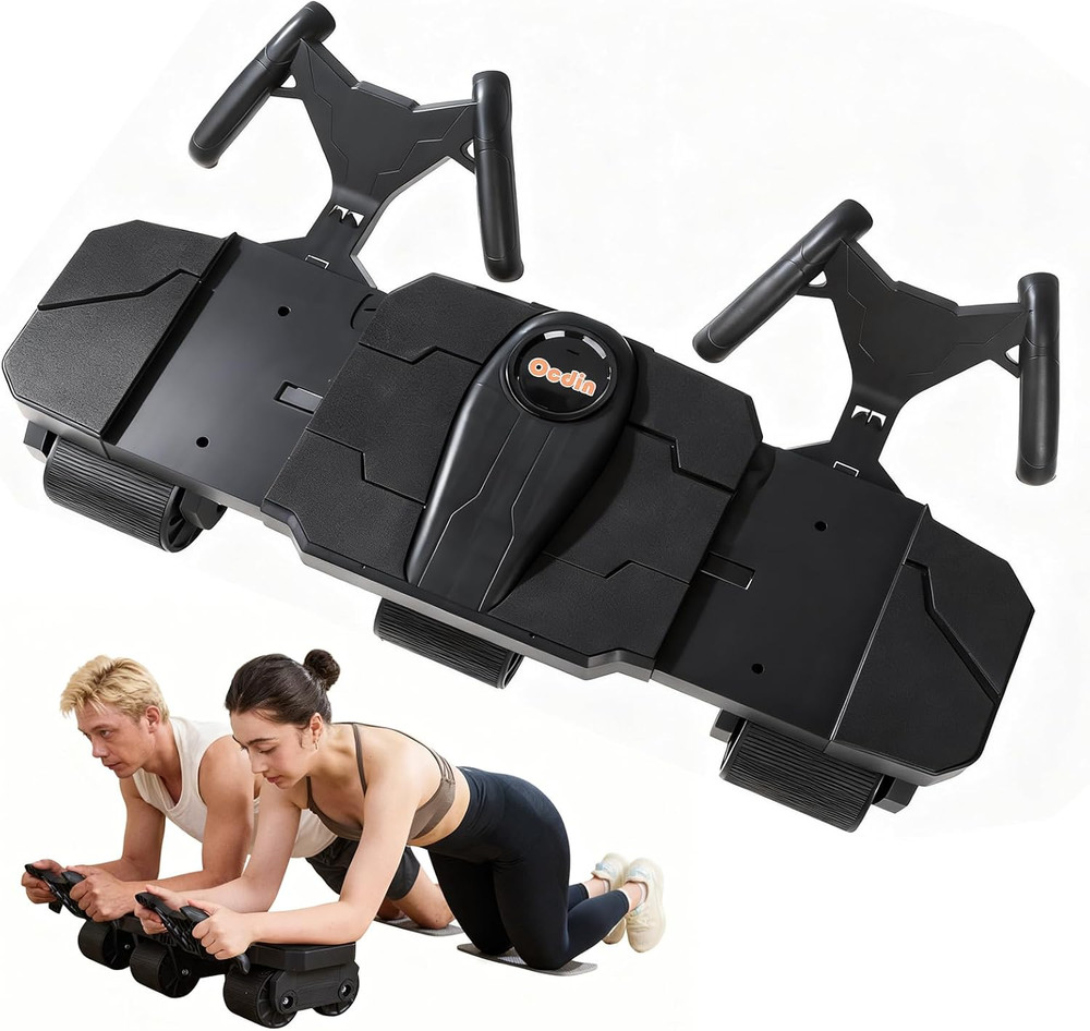 Partner Ab Roller Wheel with Elbow Support- Two-Person Core Trainer, Stable Home