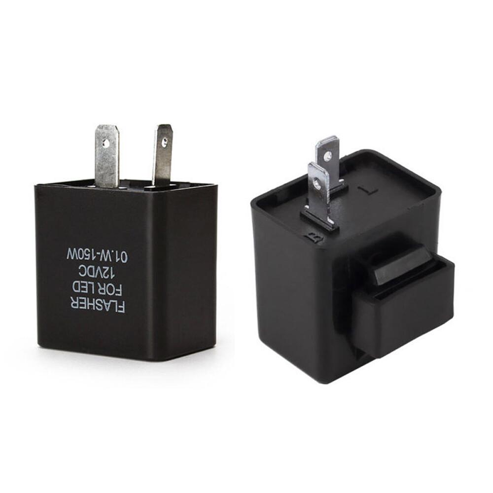 12V 2-Pin Motorcycle Blinker Adjustable LED Flasher Relay Turn Signal Indicator