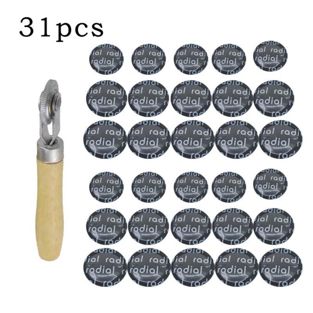 Universal Tire Repair Rubber Patch Glues Tool Tyre Patching Repair w/ Roller