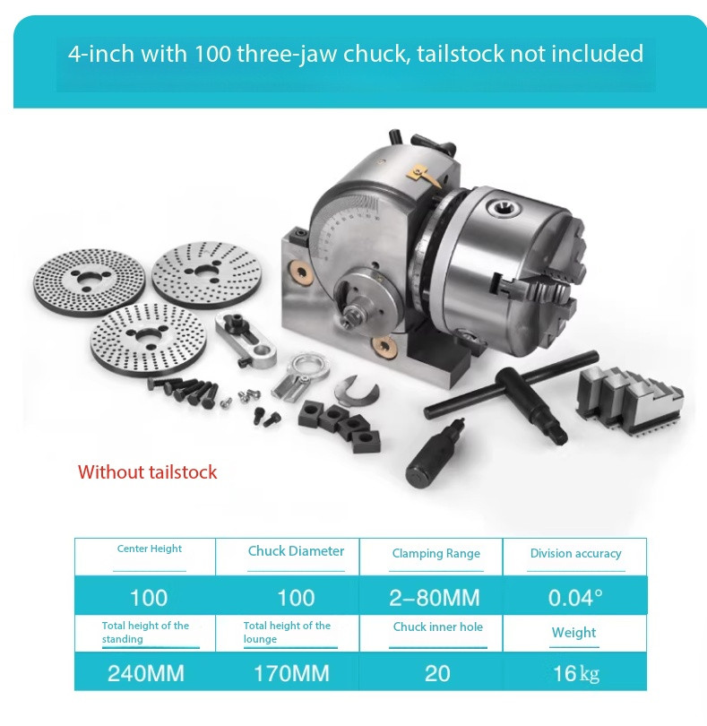 Milling Machine Indexing Head Compact Vertical/Horizontal Indexing Head