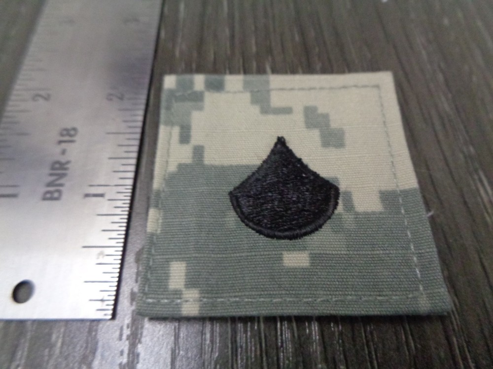 ACU E3 PRIVATE FIRST CLASS PFC Rank Patch Hook Fastener 2” X2” US Army NEW