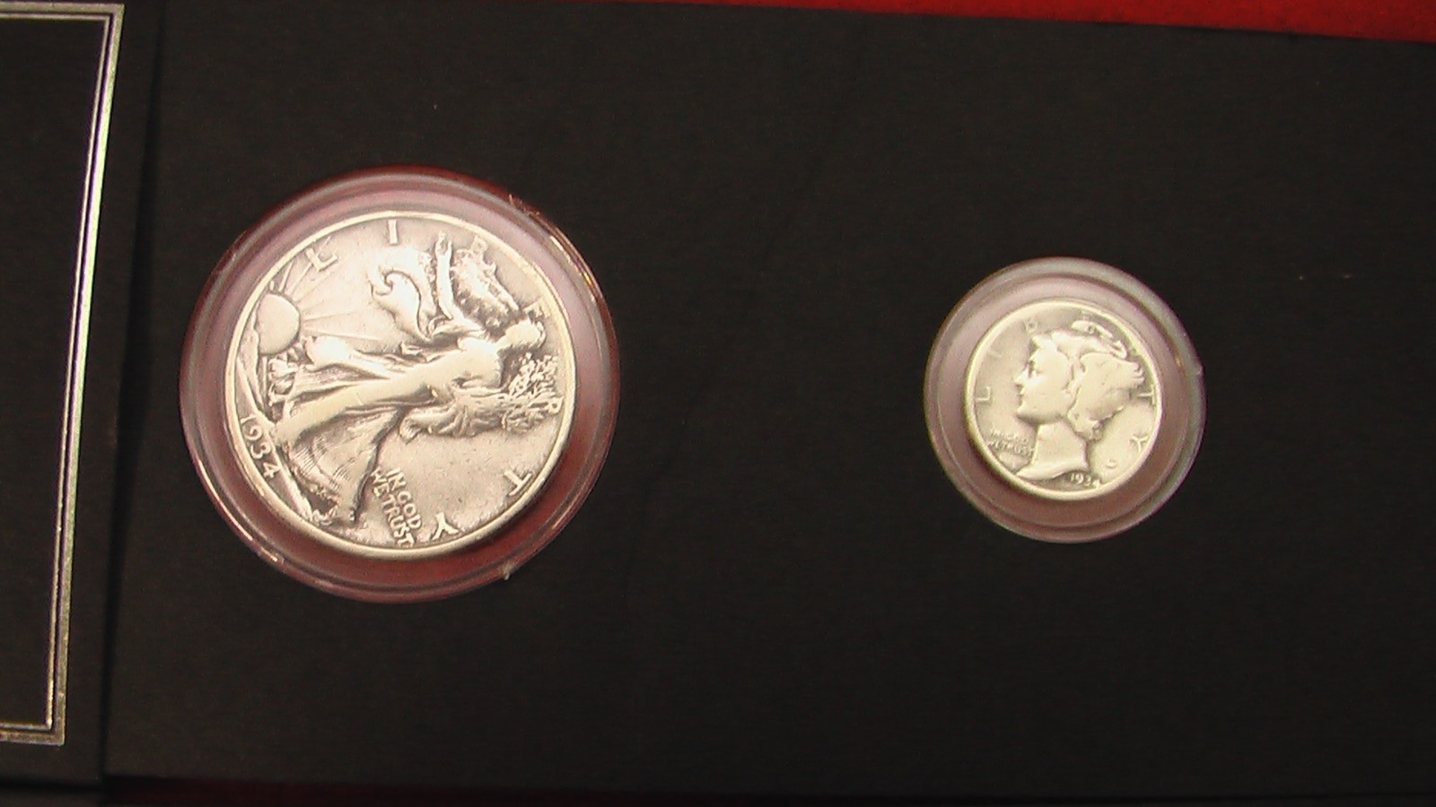 $3 Face 90% Silver; 65Walking Liberty Half Dollars 5 Mercury Dimes encased