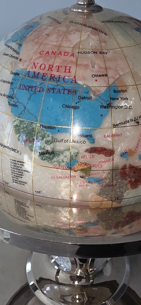 Heavy World Globe With Clock, Hydrometer, Temp & Fragrance Disc.
