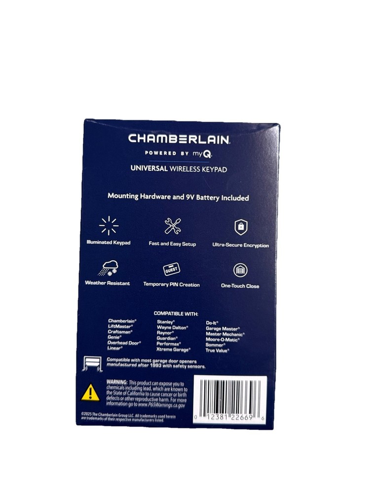 Chamberlain Universal Wireless Garage Door Keypad powered by myQ CHU48